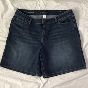 Westport Dark Blue Mid-Rise Denim Jean Shorts